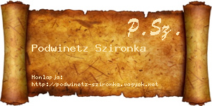 Podwinetz Szironka névjegykártya